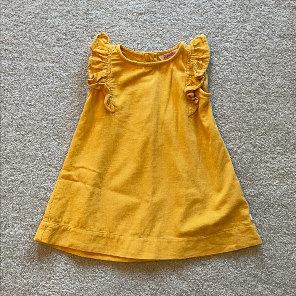 Ruffle Butts girls yellow corduroy dress